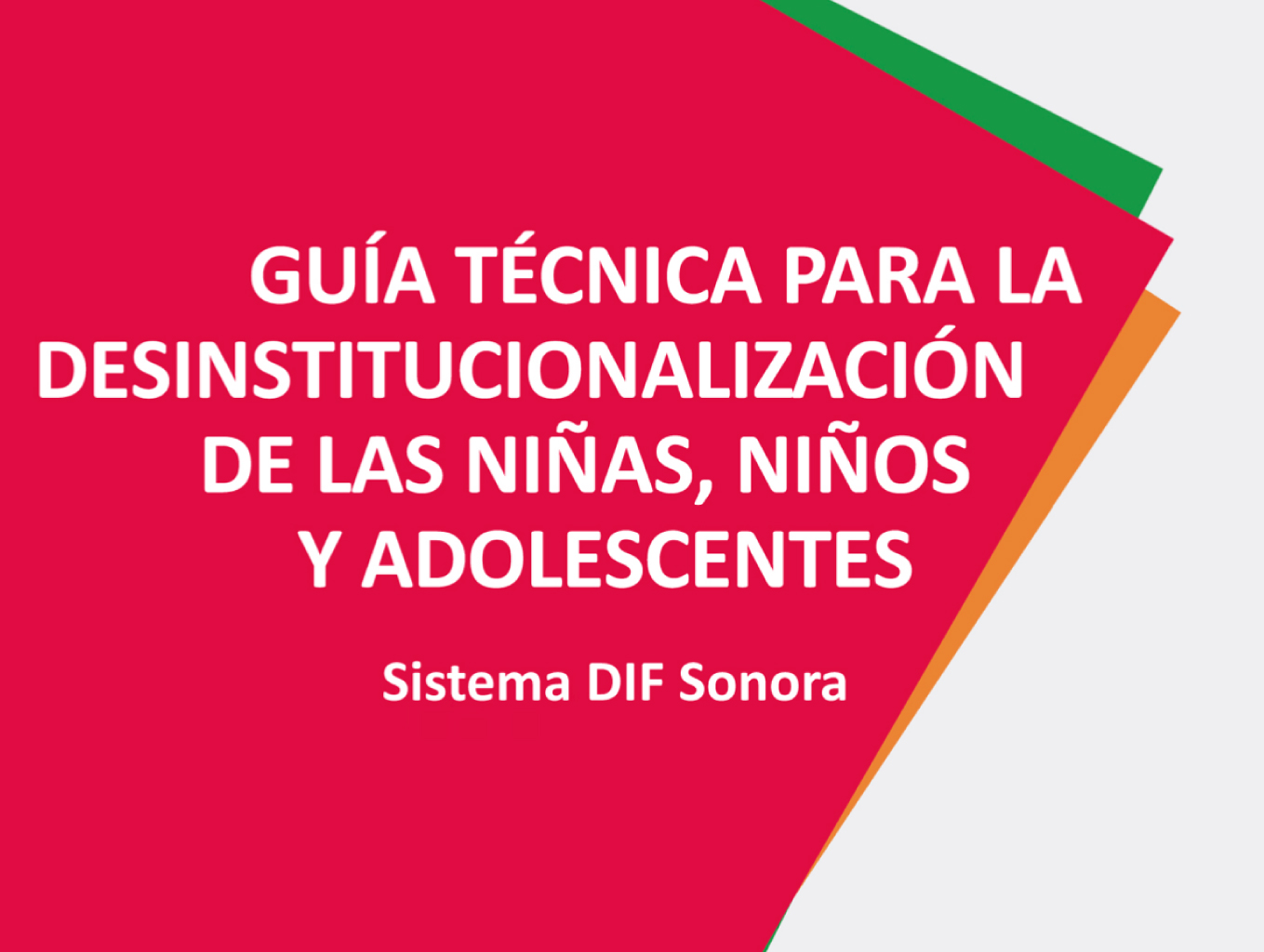 Guí­a técnica para la desinstitucionalización de los niños, niñas y adolescentes.